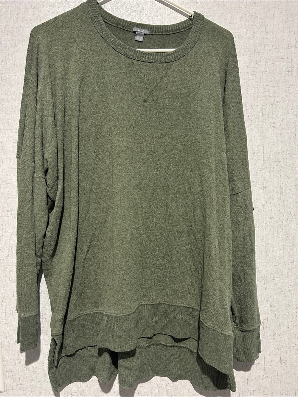 Aerie Olive Knit Crewneck Sweater